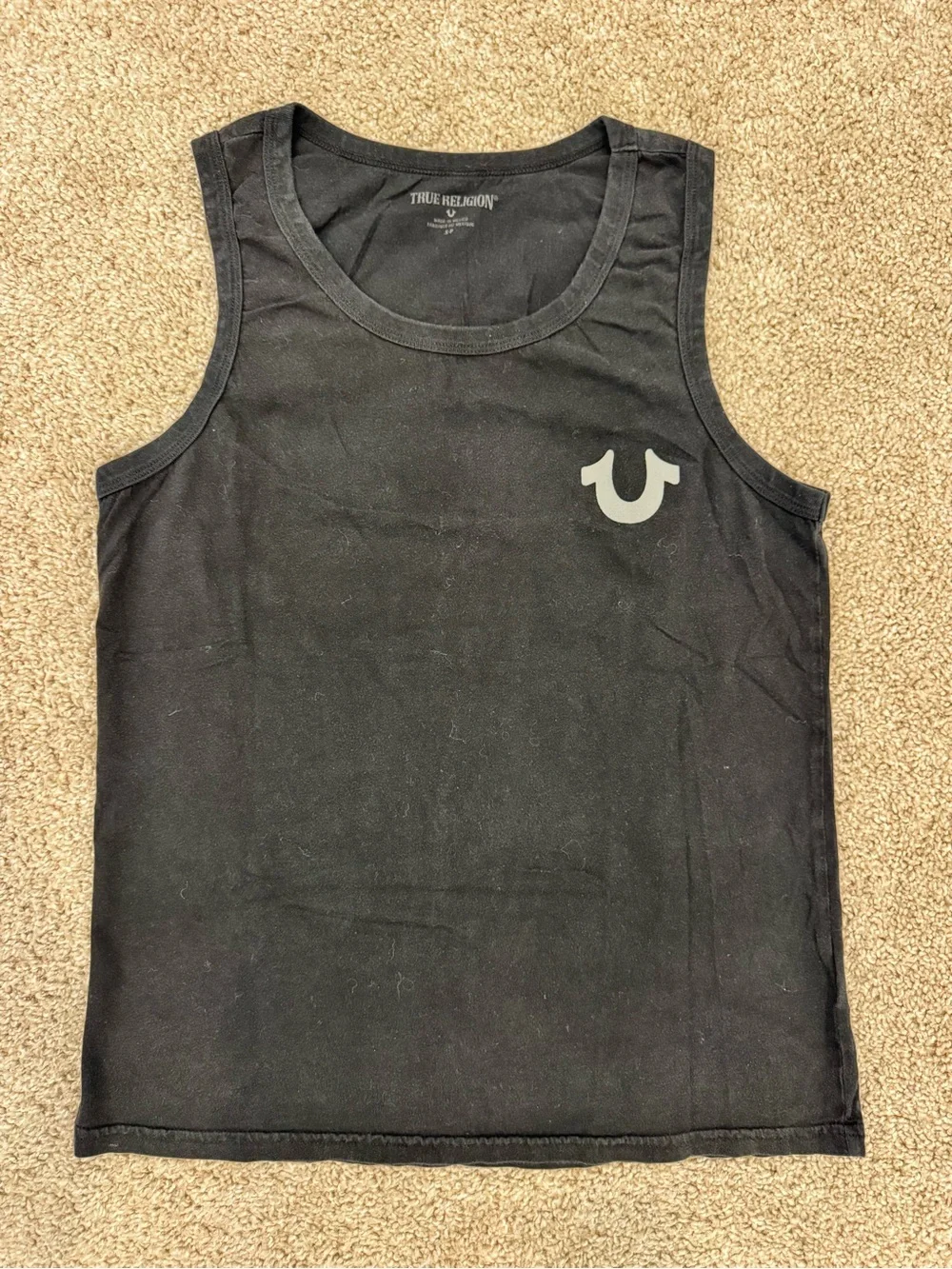 True Religion Black Men’s Tank with Small Logo